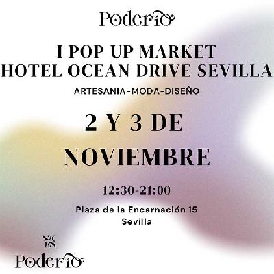 Cartel de la primera edición del Pop Up Market en el Hotel Ocean Drive Sevilla