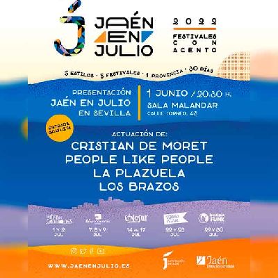 Cartel del concierto presentación de Jaén en Julio en Malandar Sevilla 2022