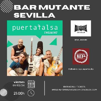 Cartel del concierto de Puertafalsa en el Bar Mutante de Sevilla 2024