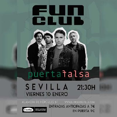 Cartel del concierto de Puertafalsa en FunClub Sevilla 2025