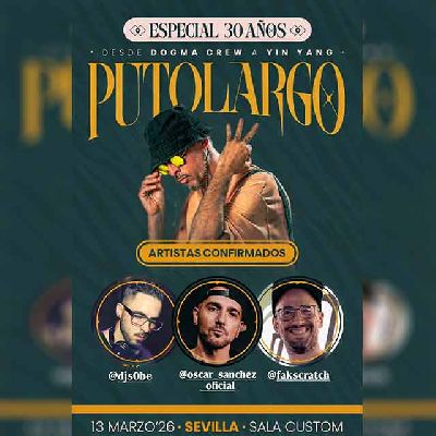 Cartel del concierto de Putolargo en Custom Sevilla 2026