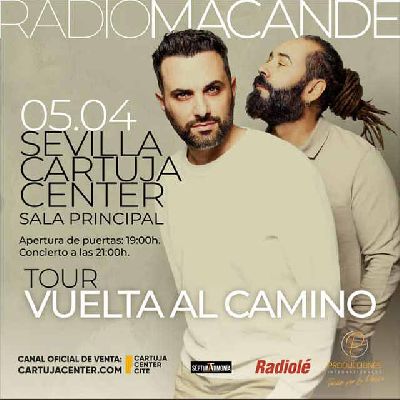 Cartel de Radio Macandé en el Cartuja Center de Sevilla 2025