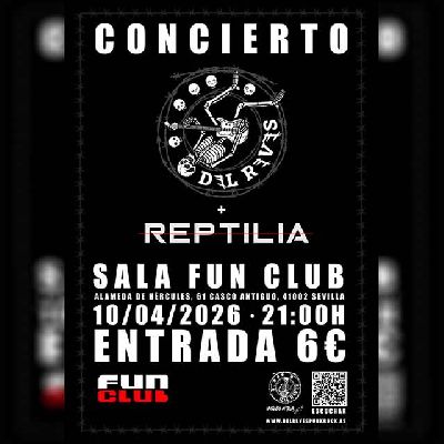 Cartel del concierto de Reptilia y Del Revés en FunClub Sevilla 2026