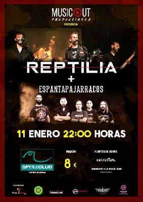 Cartel del concierto Reptilia y Espantapajarracos en Malandar Sevilla 2020