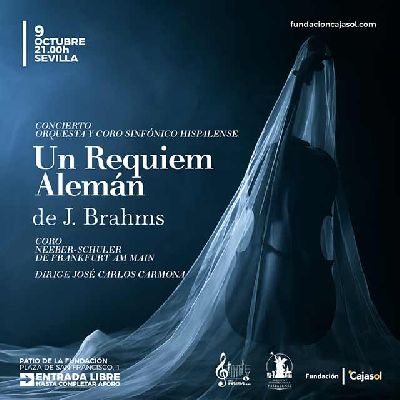 Cartel del concierto Un réquiem alemán de Johannes Brahms en Cajasol Sevilla 2026