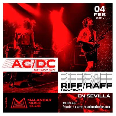 Cartel del concierto de Riff Raff Reunion en Malandar Sevilla 2023