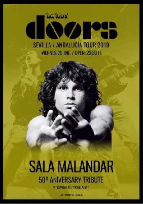 Cartel del concierto de The Risin' Doors en Malandar Sevilla 2019