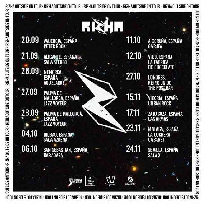 Cartel de la gira Outside on Tour 2019 de Rizha