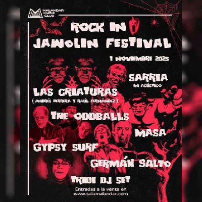 Cartel del concierto de Rock in Jawolin Festival en Malandar Sevilla 2025