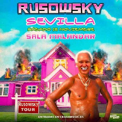 Cartel del concierto de Rusowsky en Malandar Sevilla 2023