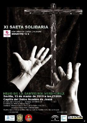 Cartel de la XI Saeta Solidaria de Sevilla 2019 a beneficio de Cáritas