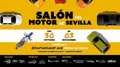 Cartel de la décima cuarta edición del Salón del Motor de Ocasión de Sevilla 2024 en Fibes Sevilla