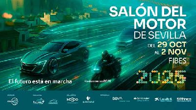 Cartel de la décima quinta edición del Salón del Motor de Ocasión de Sevilla 2025 en Fibes Sevilla