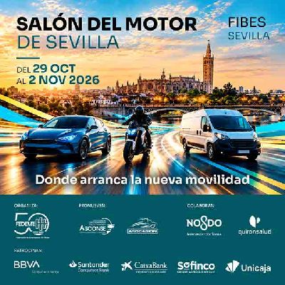 Cartel de la décima sexta edición del Salón del Motor de Sevilla 2026 en Fibes Sevilla