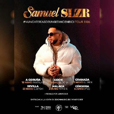 Cartel de la gira #nuncateríasdeungitanoenbiciTour2026 de Samuel SLZR