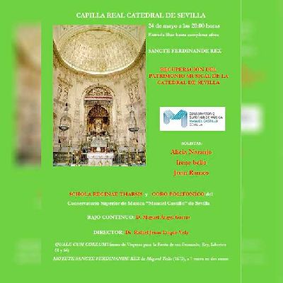Cartel de concierto Sancte Ferdinande Rex en la Catedral de Sevilla 2023