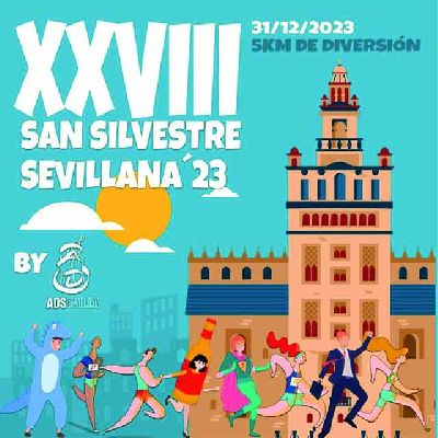 Cartel de la XXVIII San Silvestre Sevillana 2023