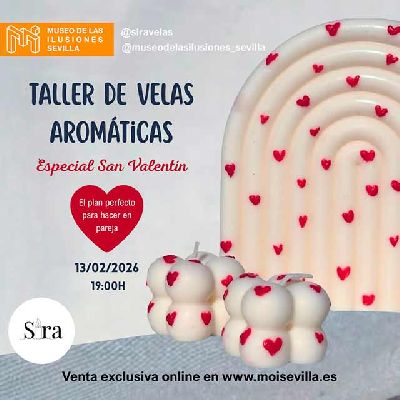 Cartel de San Valentín en el Museo de las ilusiones de Sevilla 2026
