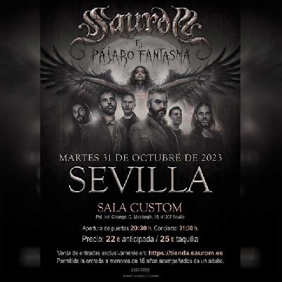 Cartel del concierto de Saurom en Custom Sevilla 2023