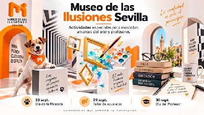 Cartel de septiembre en el Museo de las ilusiones de Sevilla 2026