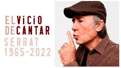 Cartel de la gira El vicio de cantar 1965 - 2022 de Joan Manuel Serrat