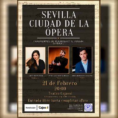 Cartel del concierto Sevilla ciudad de la ópera en Cajasol Sevilla 2023