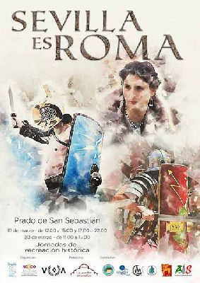 Cartel de las jornadas de recreación histórica Sevilla es Roma 2022