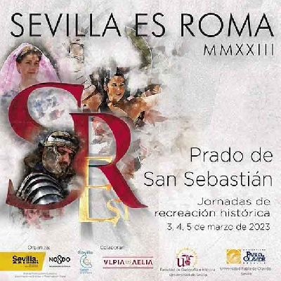 Cartel de las jornadas de recreación histórica Sevilla es Roma 2023
