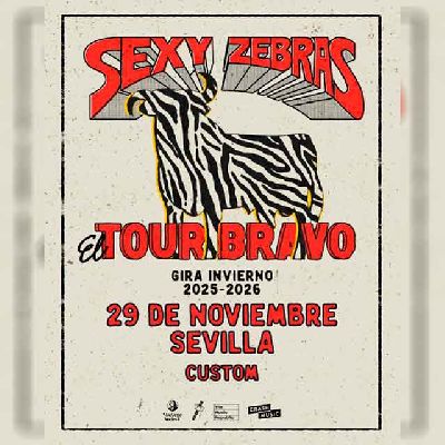 Cartel del concierto de Sexy Zebras en Custom Sevilla 2025