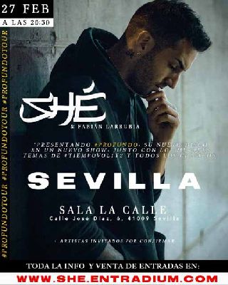 Cartel del concierto de SHÉ en sala La Calle Sevilla 2020