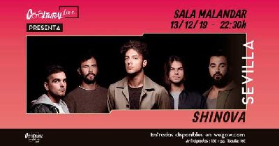 Cartel del concierto de Shinova en Malandar Sevilla 2019