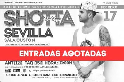 Concierto: Shotta presenta Para mi gente en Custom Sevilla