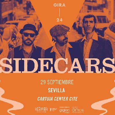 Cartel del concierto de Sidecars en el Cartuja Center de Sevilla 2024