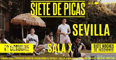 Cartel del concierto de Siete de Picas en la Sala X de Sevilla 2019