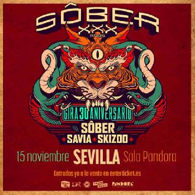 Cartel del concierto de Sôber en Pandora Sevilla 2024