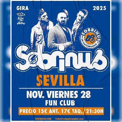 Cartel del concierto de Sobrinus en FunClub Sevilla 2025