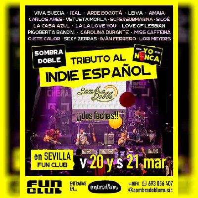 Cartel del concierto de Sombra Doble en FunClub Sevilla 2026
