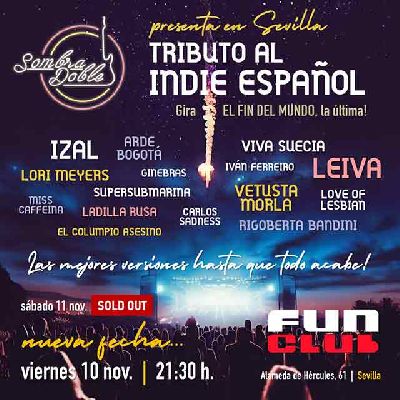 Cartel de los conciertos de Sombra Doble en FunClub Sevilla (noviembre 2023)