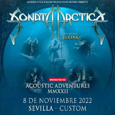 Cartel del concierto de Sonata Arctica y Eleine en Custom Sevilla 2022