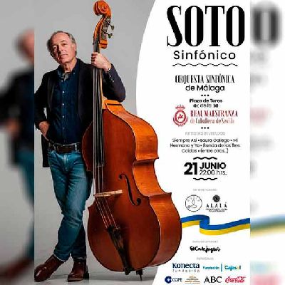 Cartel del concierto Soto sinfónico en la Plaza de la Maestranza de Sevilla 2022