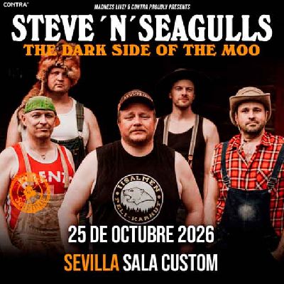 Cartel del concierto de Steve 'n' Seagulls en Custom Sevilla 2026