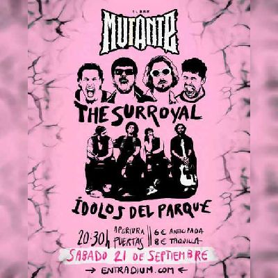 Cartel del concierto de Ídolos del Parque y The Surroyal en el Bar Mutante de Sevilla 2024