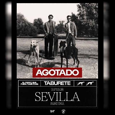 Cartel del concierto de Taburete en Pandora Sevilla 2026