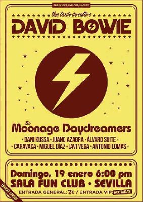 Cartel del concierto Una tarde de culto a David Bowie en FunClub Sevilla 2020