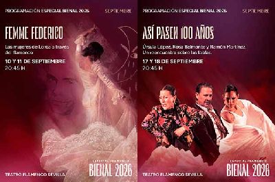 Carteles de los espectáculos Femme Federico y Así pasen 100 años