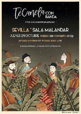 Cartel del concierto de TéCanela en Malandar Sevilla 2019