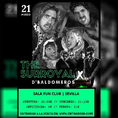 Cartel del concierto de The Surroyal y D'Baldomeros en FunClub Sevilla 2025