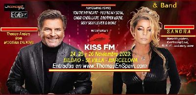 Cartel del concierto de Thomas Anders de Modern Talking y Sandra en Sevilla 2023