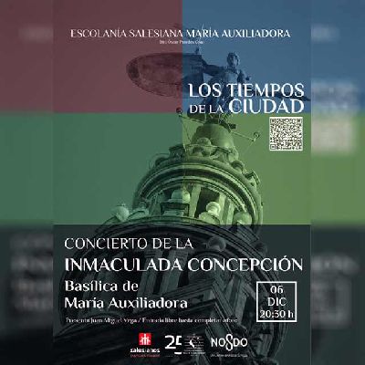 Cartel del concierto Los tiempos de la ciudad en la Basílica de María Auxiliadora de Sevilla 2024