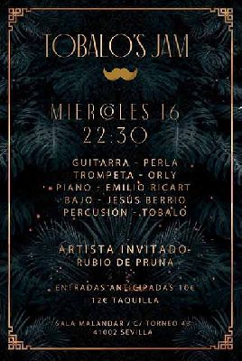 Cartel del concierto de Tobalo's Jam en Malandar Sevilla 2022